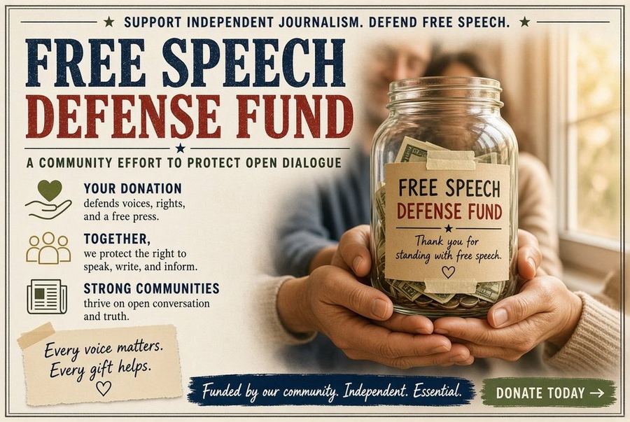 Community free speech defense fund donation drive